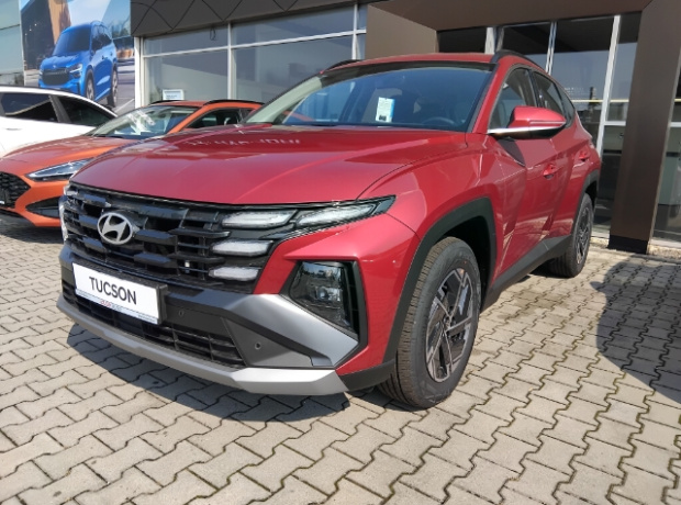 Nový TUCSON - SMART - 1,6 T-GDI MHEV 4×2 118 kW DCT - Černý - Ultimate Red Metallic